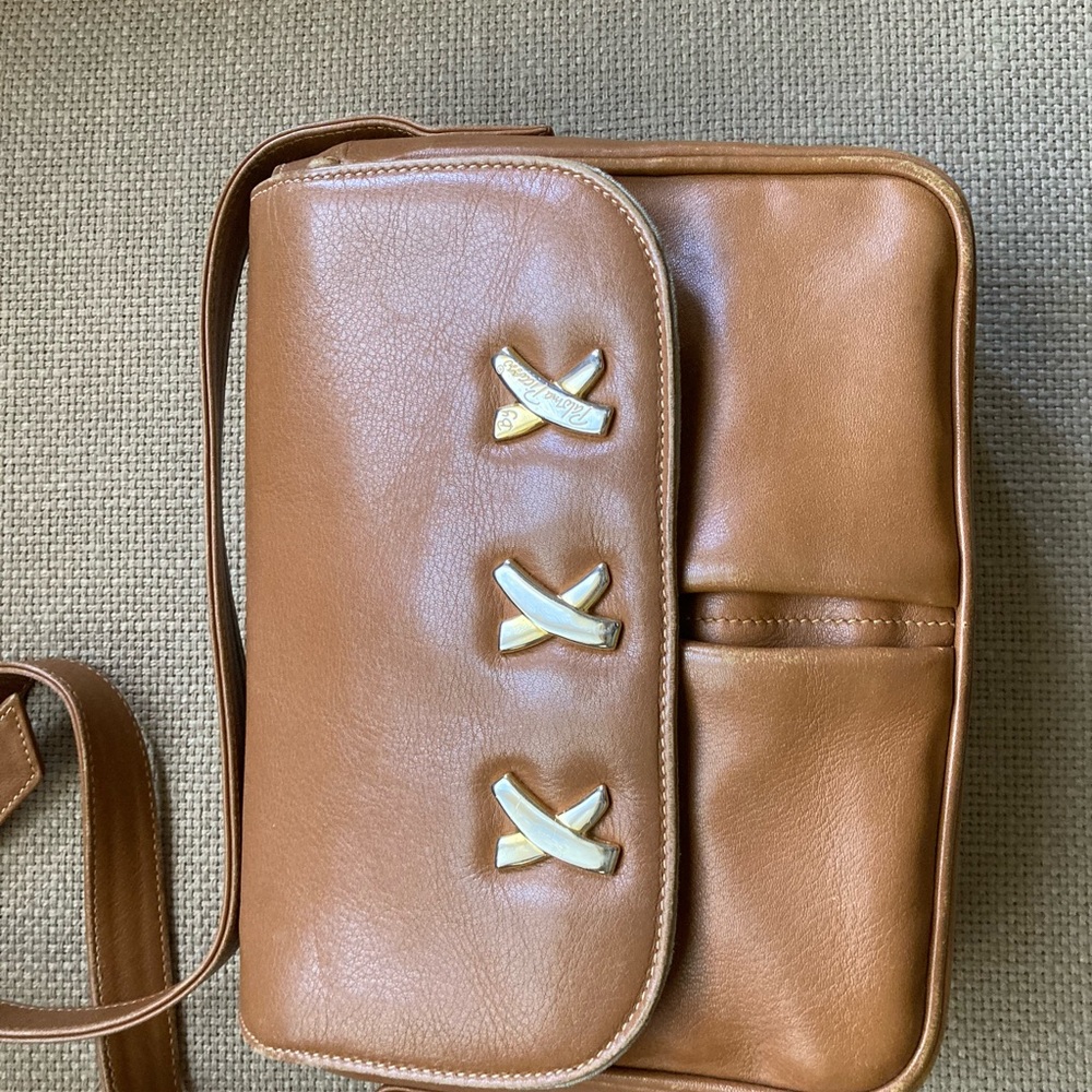 Ladies chestnut leather, Paloma Picasso shoulder bag